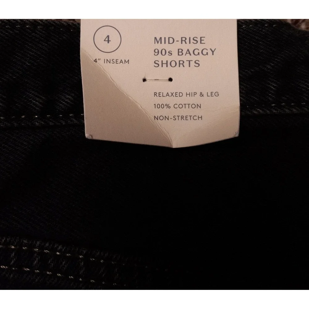 Universal Thread Womens Mid-Rise 90s Baggy Shorts‎ Black Denim 4 4